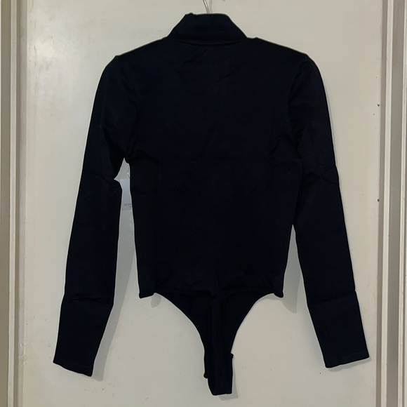 NWT mangopop turtleneck tummy control thong longsleeve bodysuits seamless ribbed - Picture 3 of 4